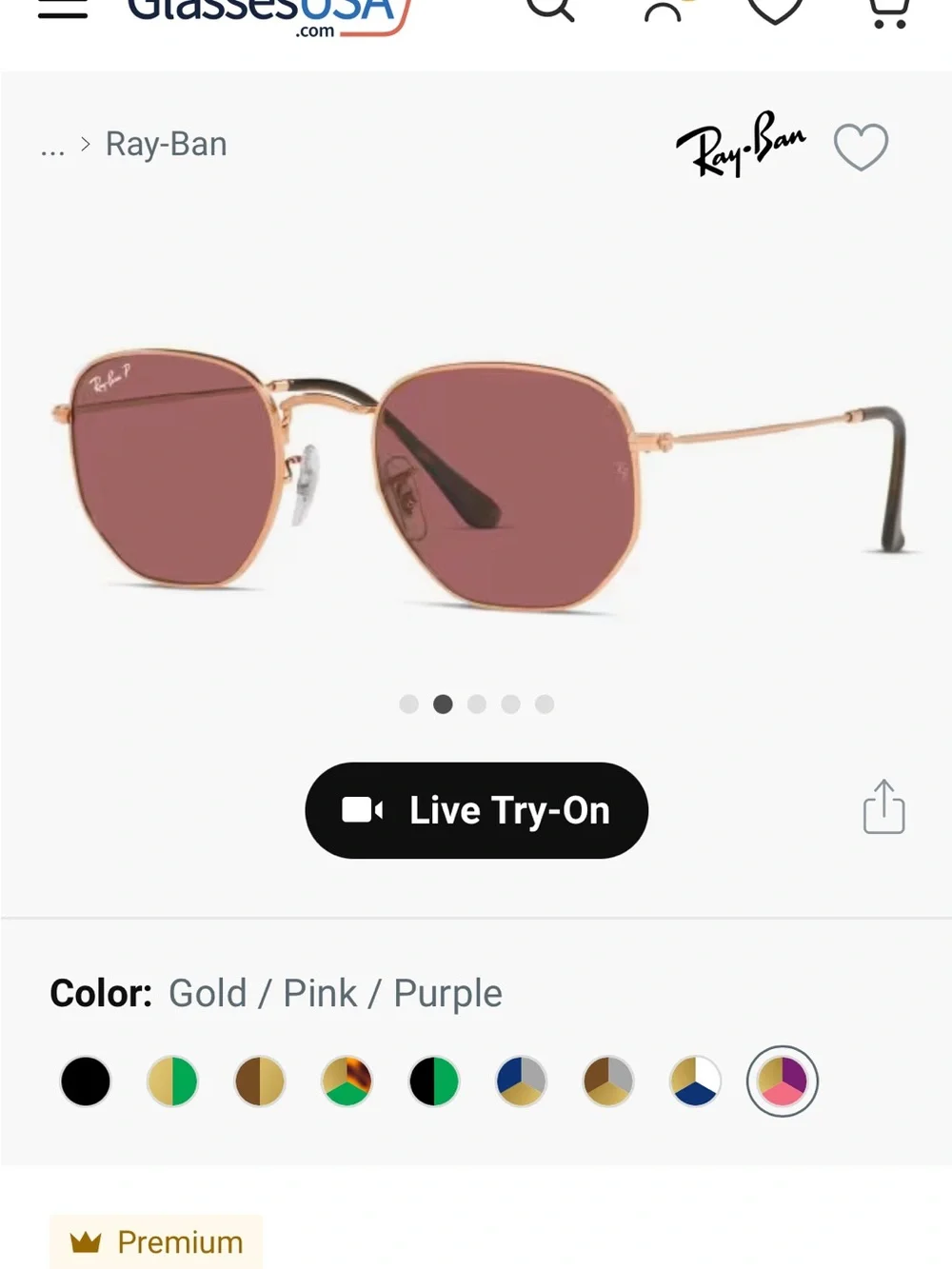 Ray-Ban copper rose
